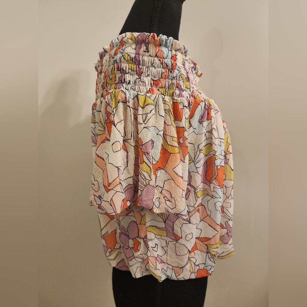 Free people floral off-shoulder top, size small - Picture 4 of 7